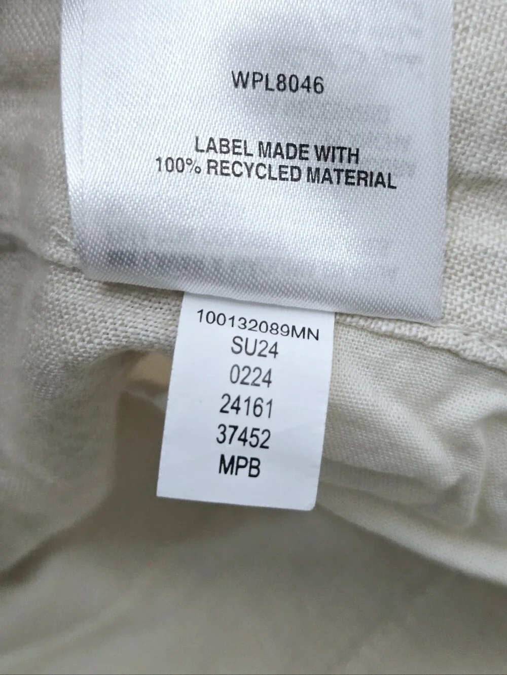 CLUB ROOM Luxury Pants Men's 36x30 Classic Flat Front 100 Linen Beige Resortwear